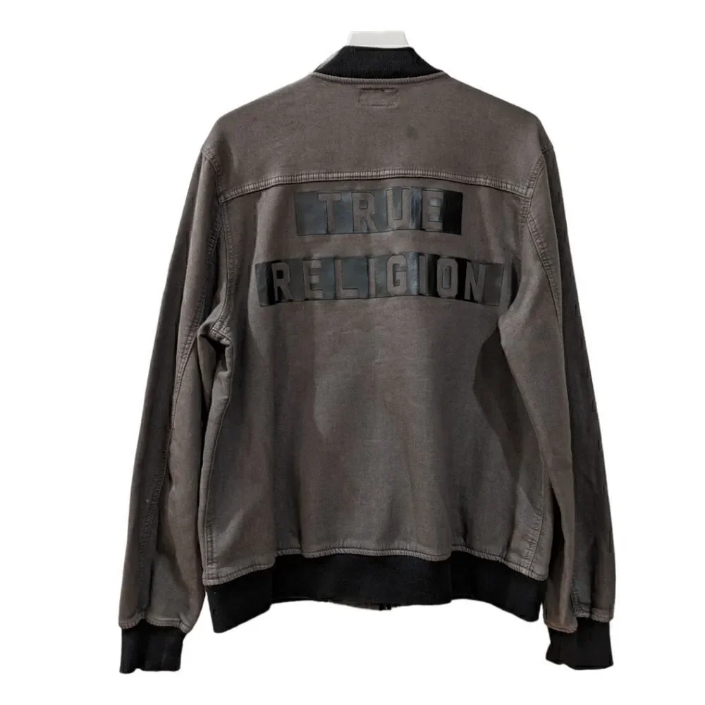 True Religion Bomber Jacket Grey Men's Size L